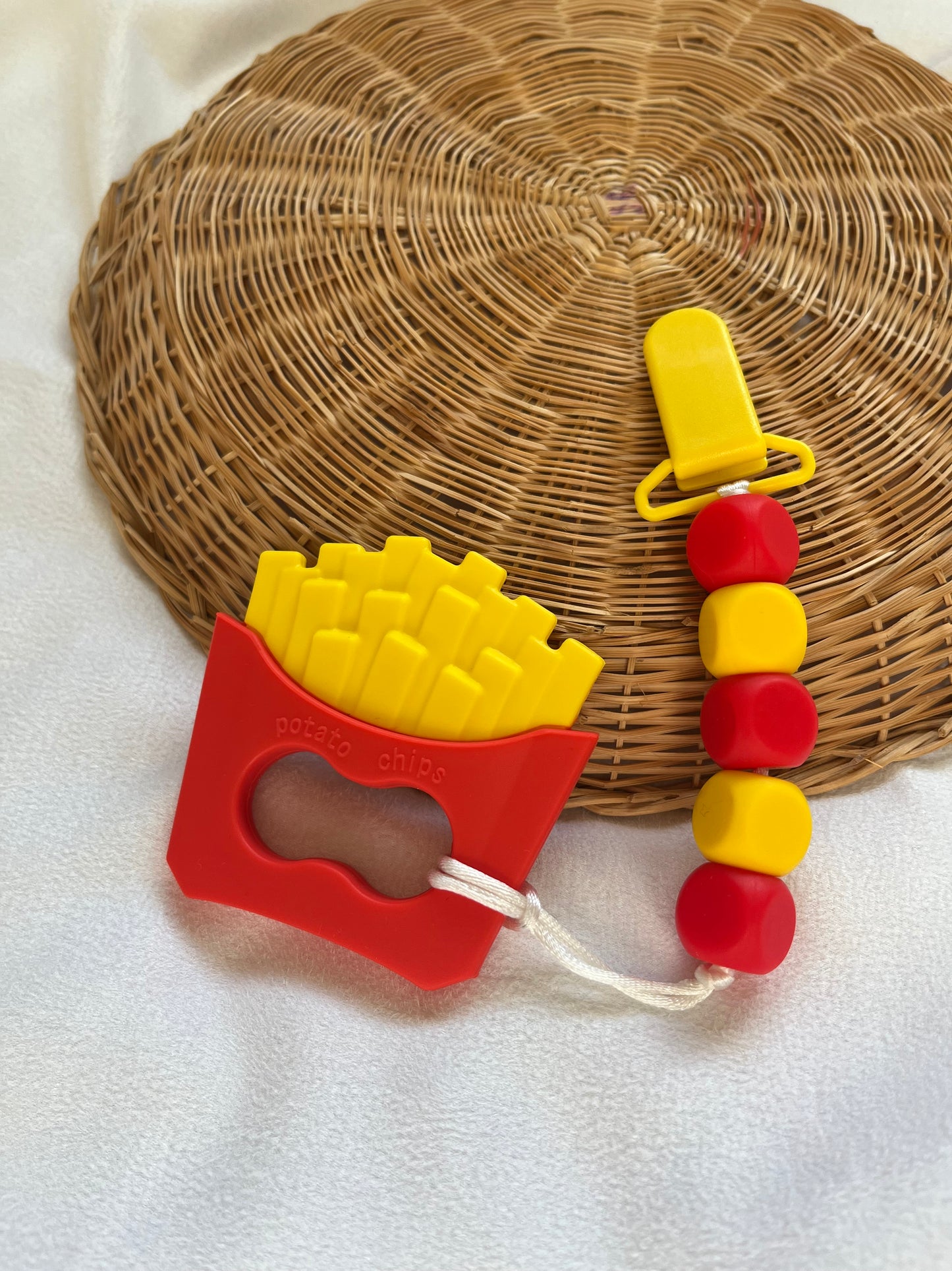 Silicone Pendant Teether - Fries