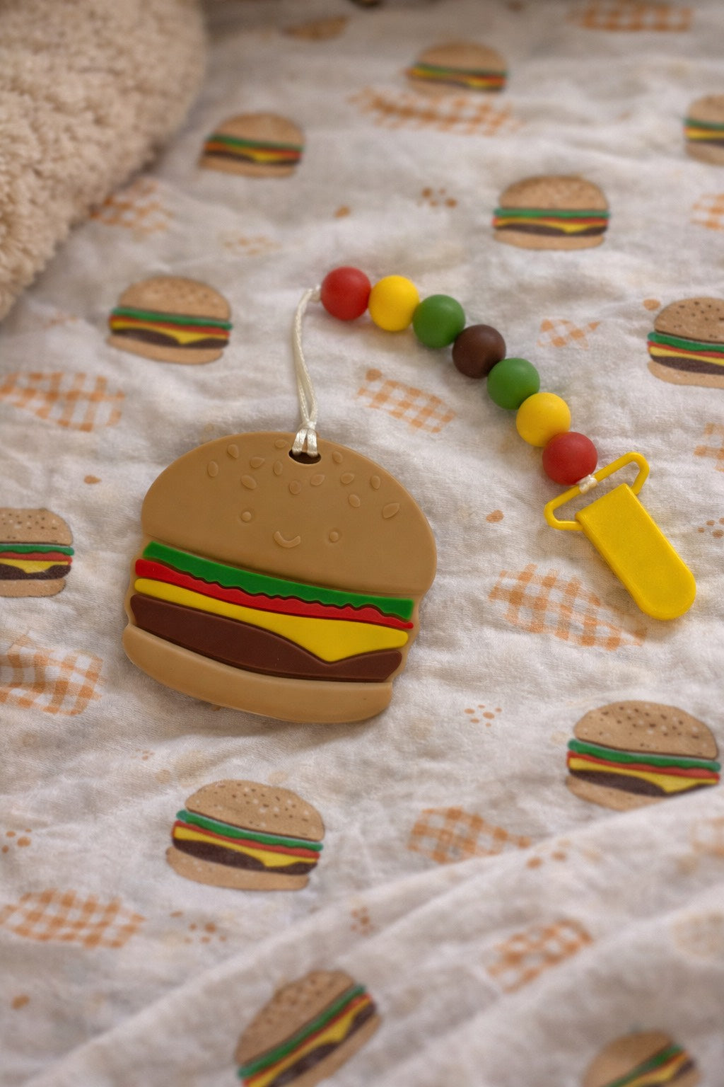 Silicone Pendant Teether - Hamburger