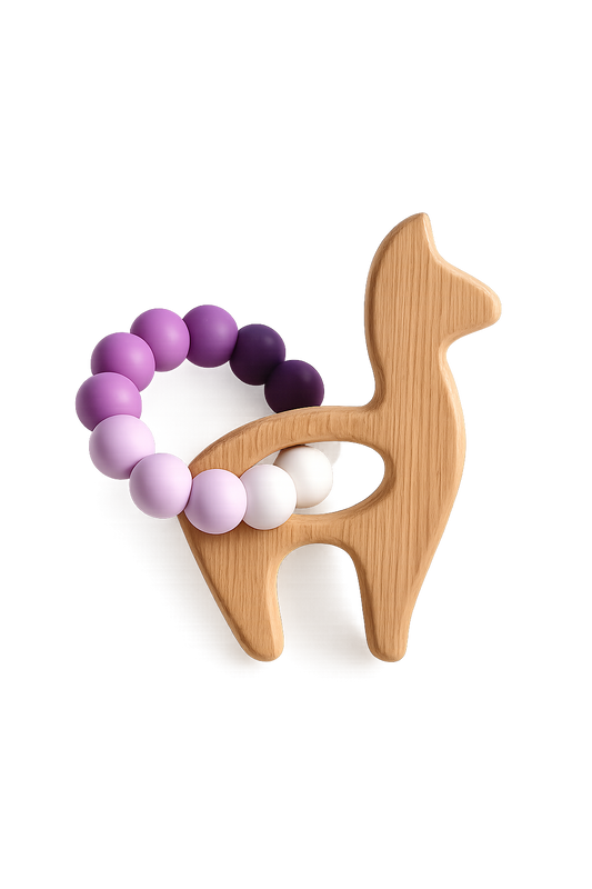 Wooden Pendant Teether - Llama