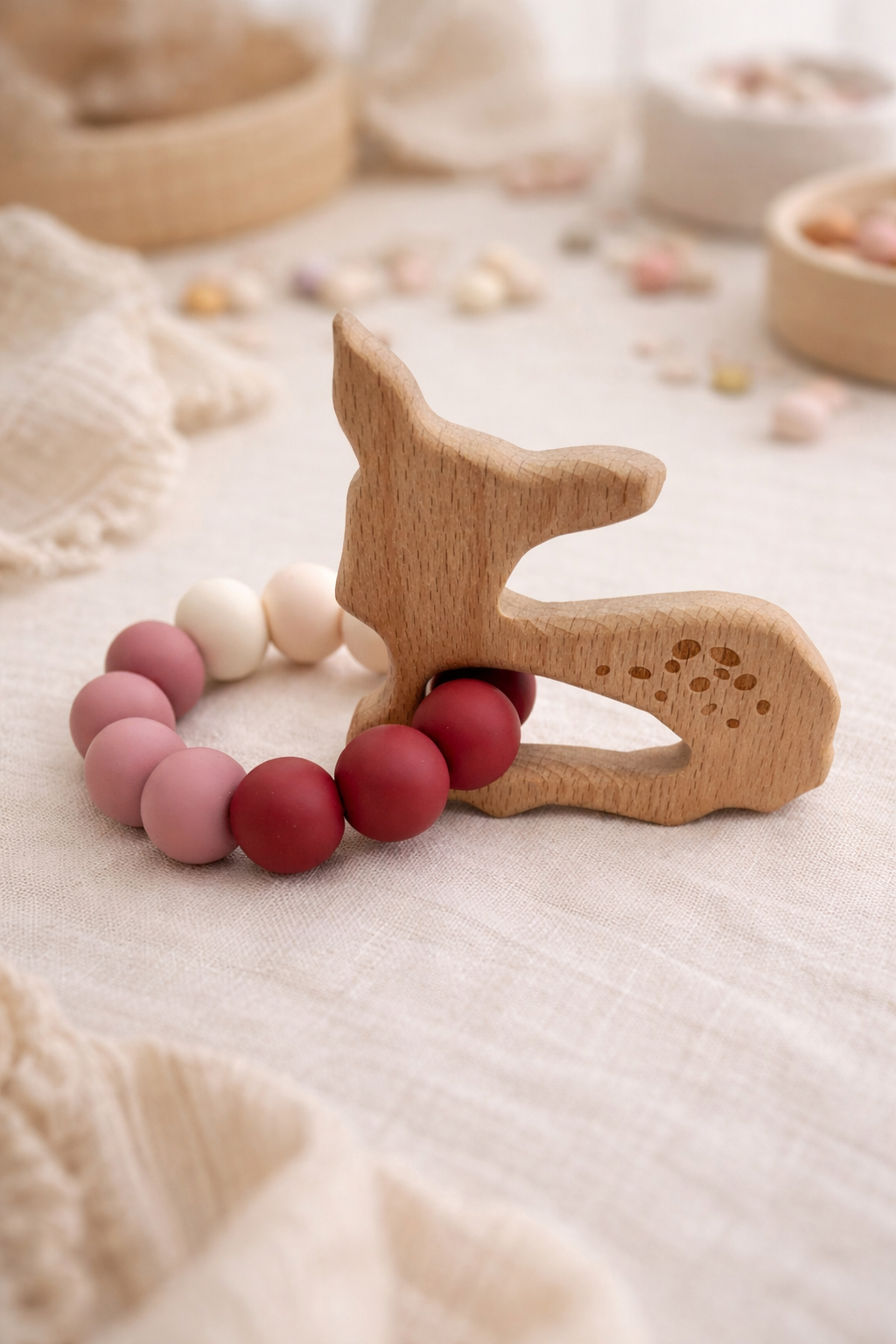 Wooden Pendant Teether - Deer/Doe
