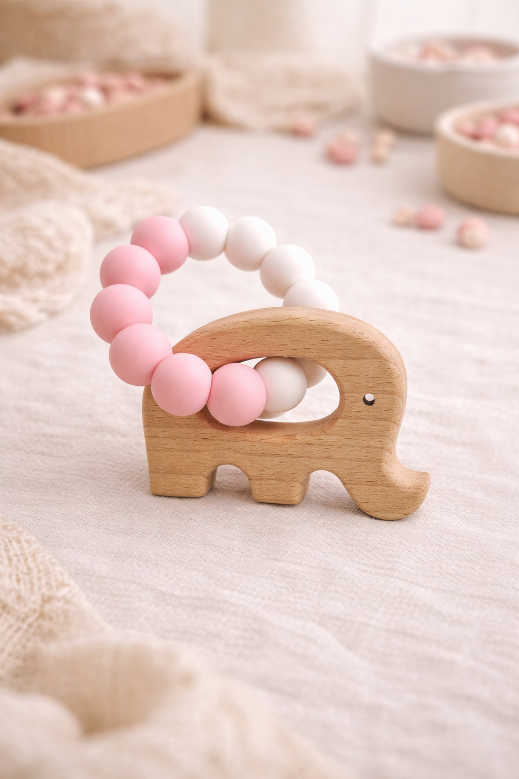 Wooden Pendant Teether - Elephant