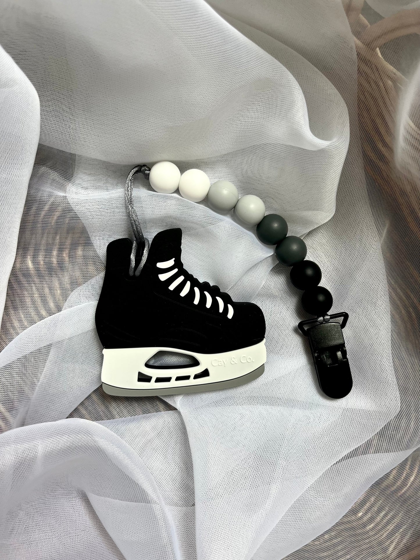 Silicone Pendant Teether - Hockey Skate